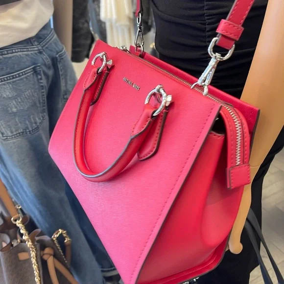 MICHAEL KORS Marilyn Medium Saffiano Leather Satchel
Dark Raspberry 
NWT - Picture 9 of 16